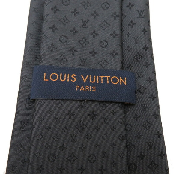 Louis Vuitton Mixed Monogram 8CM S00 Men's Necktie M78958 100% Silk Noir (Black) - Picture 3 of 5